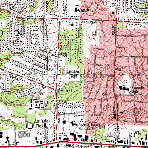 Topographic Map of Nagel Road Park, OH