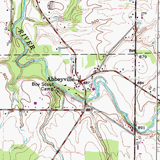 Topographic Map of Abbeyville, OH
