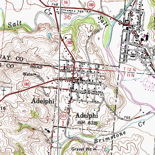 Topographic Map of Adelphi, OH