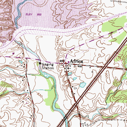 Topographic Map of Africa, OH