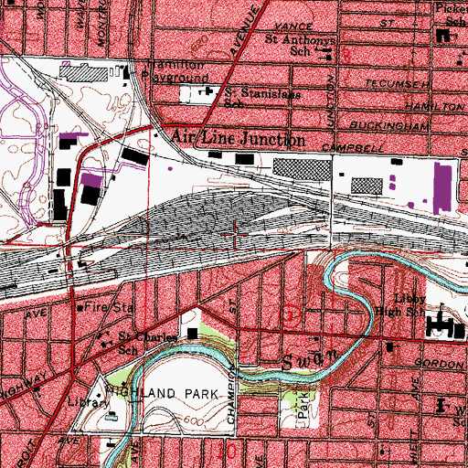 Topographic Map of Air Line Junction, OH