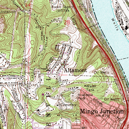 Topographic Map of Altamont, OH