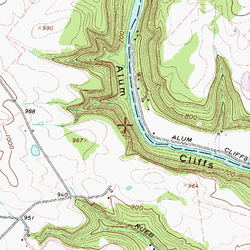 Topographic Map of Alum Cliffs, OH