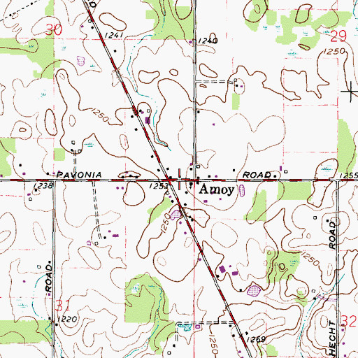 Topographic Map of Amoy, OH