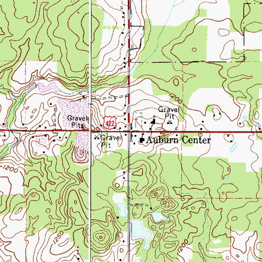 Topographic Map of Auburn Center, OH