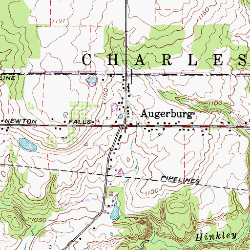 Topographic Map of Augerburg, OH