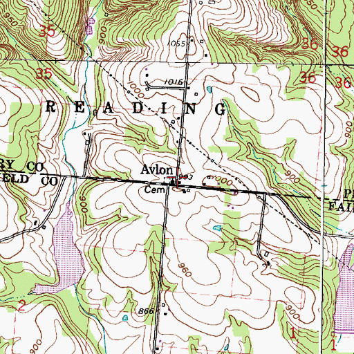 Topographic Map of Avlon, OH