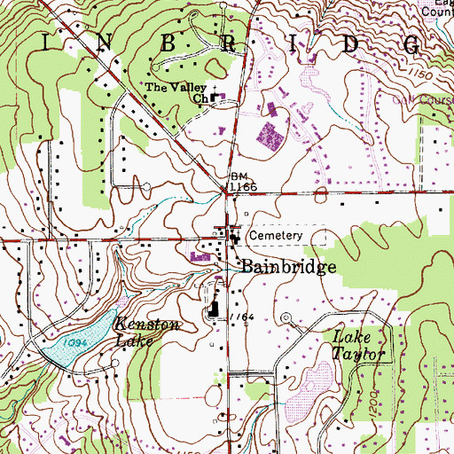 Topographic Map of Bainbridge, OH