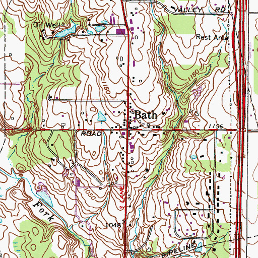 Topographic Map of Bath, OH