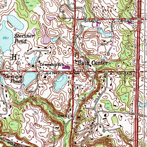 Topographic Map of Bath Center, OH