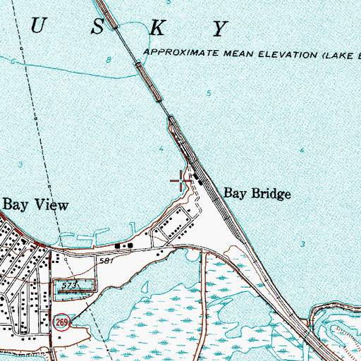 Topographic Map of Bay Bridge, OH