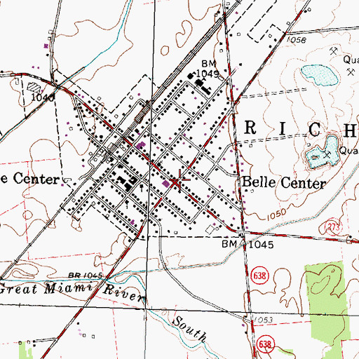 Topographic Map of Belle Center, OH