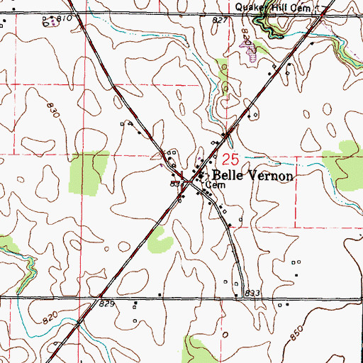 Topographic Map of Belle Vernon, OH