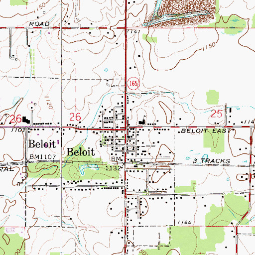 Topographic Map of Beloit, OH