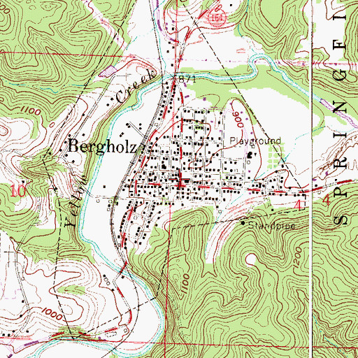 Topographic Map of Bergholz, OH