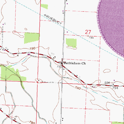 Topographic Map of Bethlehem United Methodist Church, OH