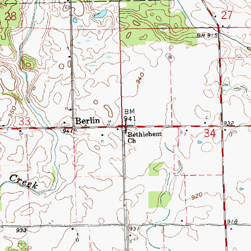 Topographic Map of Bethlehem Christian Union Church, OH