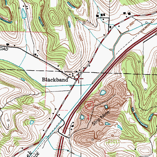 Topographic Map of Blackband, OH