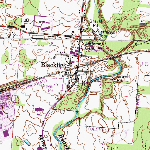 Topographic Map of Blacklick, OH