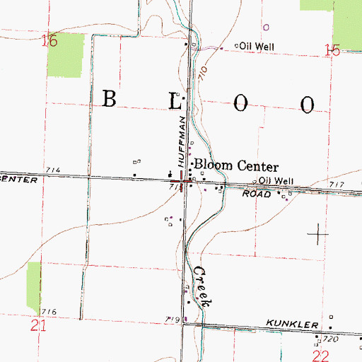 Topographic Map of Bloom Center, OH
