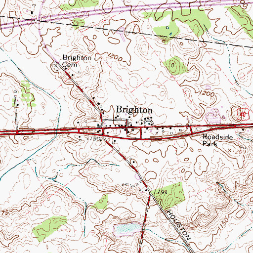 Topographic Map of Brighton, OH