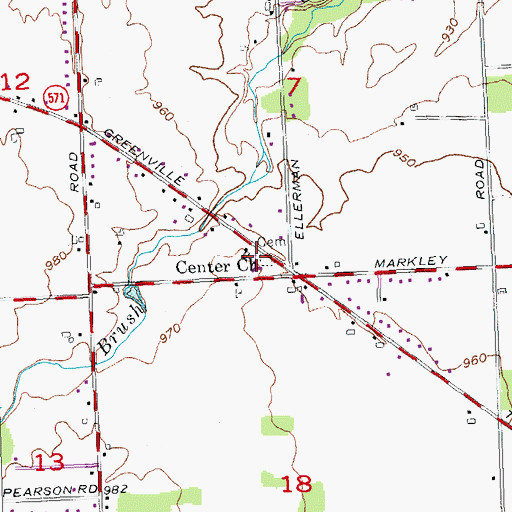Topographic Map of Center Friends Church, OH