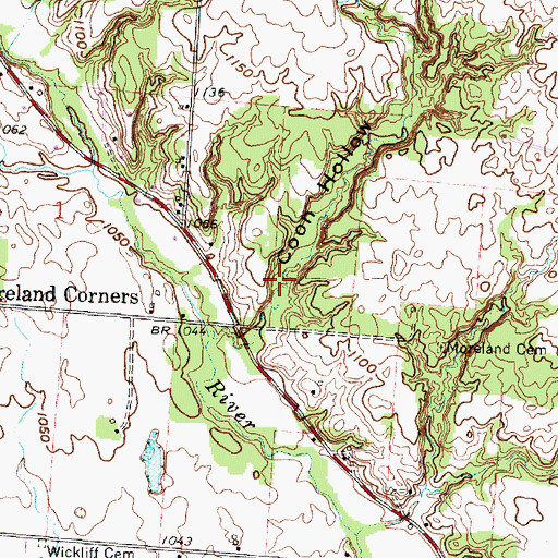 Topographic Map of Coon Hollow, OH