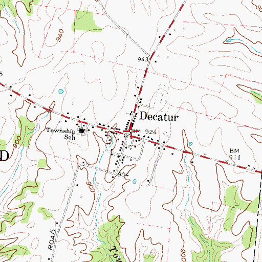 Topographic Map of Decatur, OH