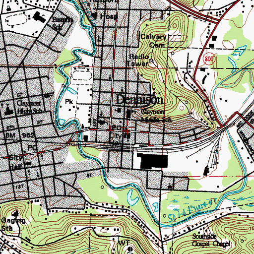 Topographic Map of Dennison, OH