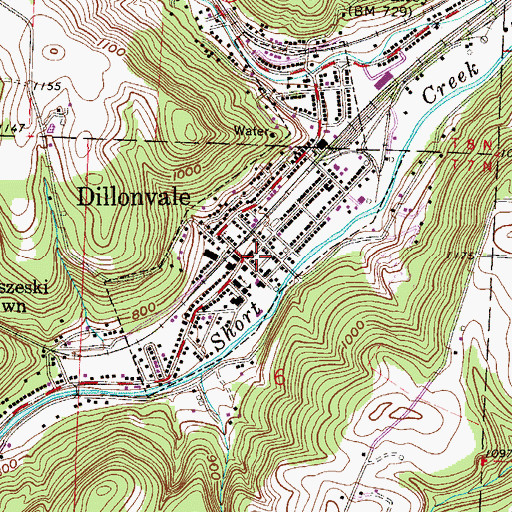 Topographic Map of Dillonvale, OH