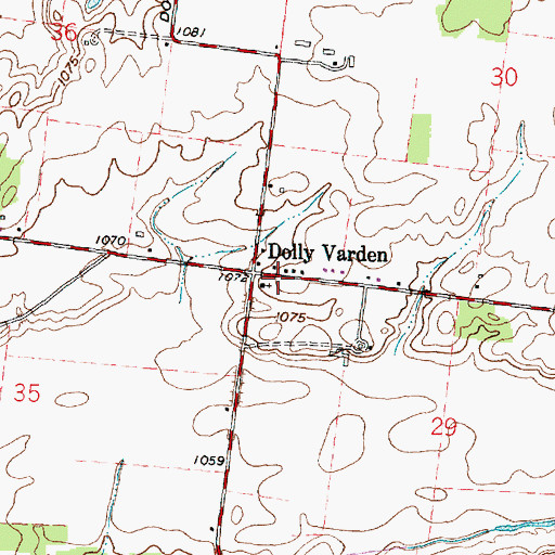 Topographic Map of Dolly Varden, OH