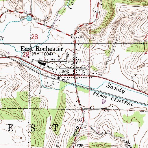 Topographic Map of East Rochester, OH