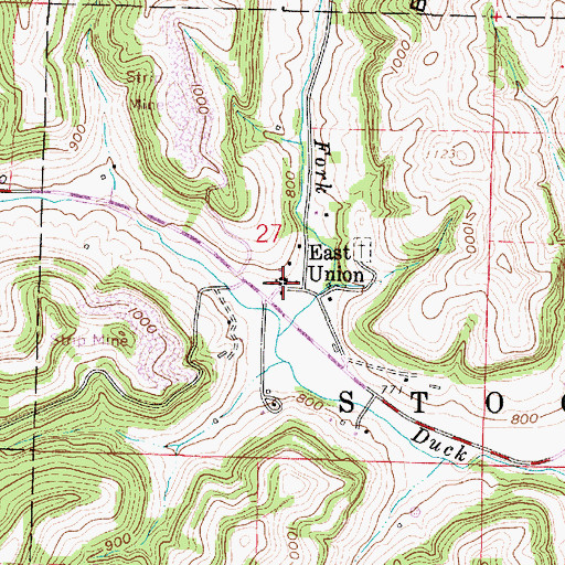 Topographic Map of East Union, OH