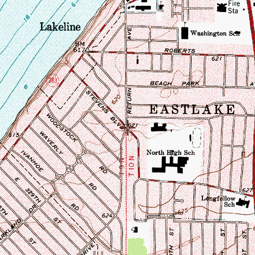 Topographic Map of Eastlake, OH