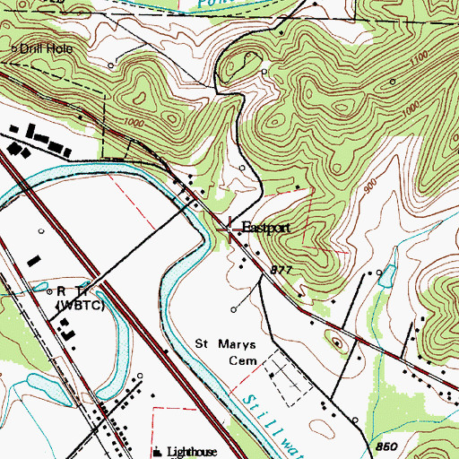 Topographic Map of Eastport, OH