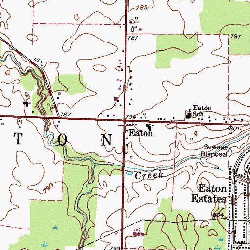 Topographic Map of Eaton, OH