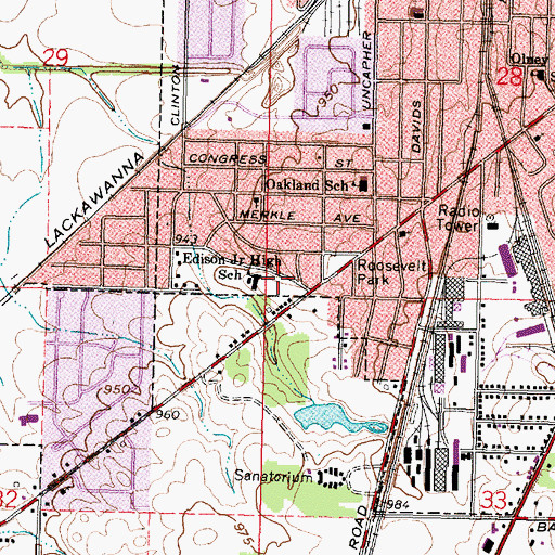 Topographic Map of Edison Middle School, OH