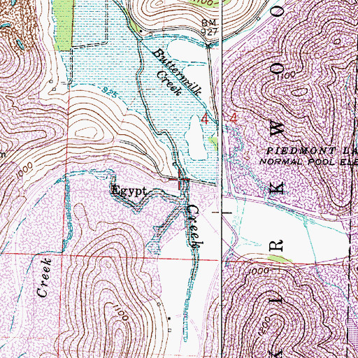 Topographic Map of Egypt, OH