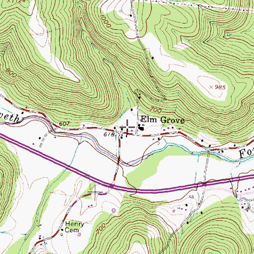 Topographic Map of Elm Grove, OH