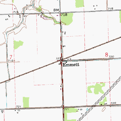 Topographic Map of Emmett, OH