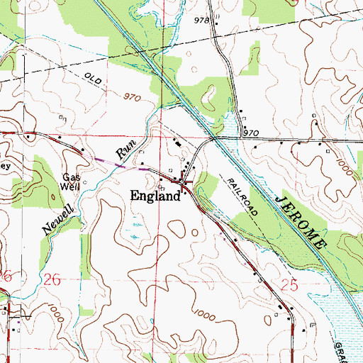 Topographic Map of England, OH