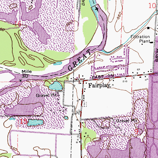 Topographic Map of Fairplay, OH