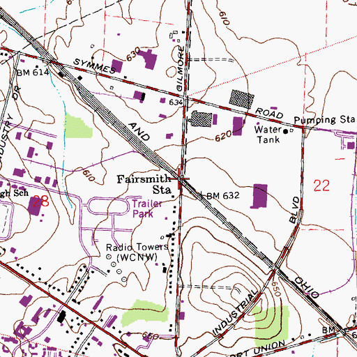 Topographic Map of Fairsmith Station, OH