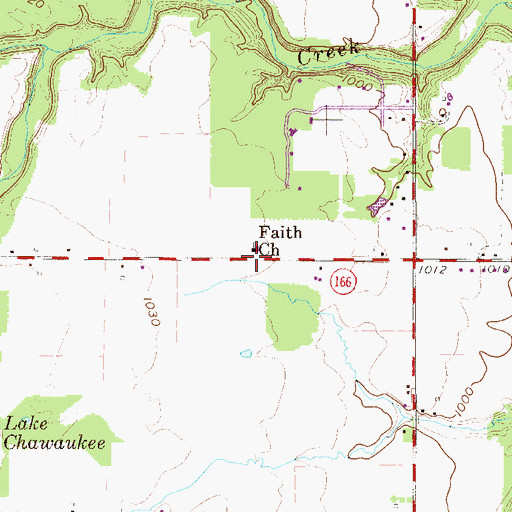 Topographic Map of Faith Church, OH