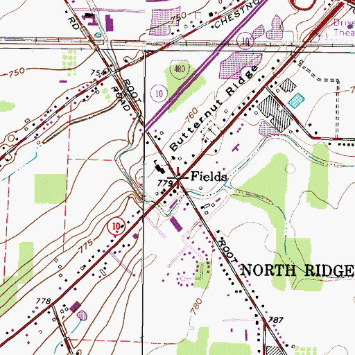 Topographic Map of Fields, OH