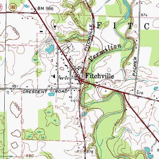 Topographic Map of Fitchville, OH