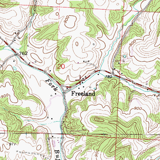 Topographic Map of Freeland, OH