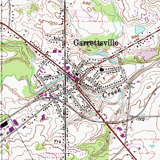 Topographic Map of Garrettsville, OH