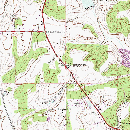 Topographic Map of Glasgow, OH