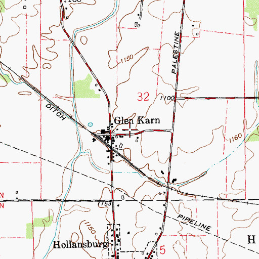 Topographic Map of Glen Karn, OH